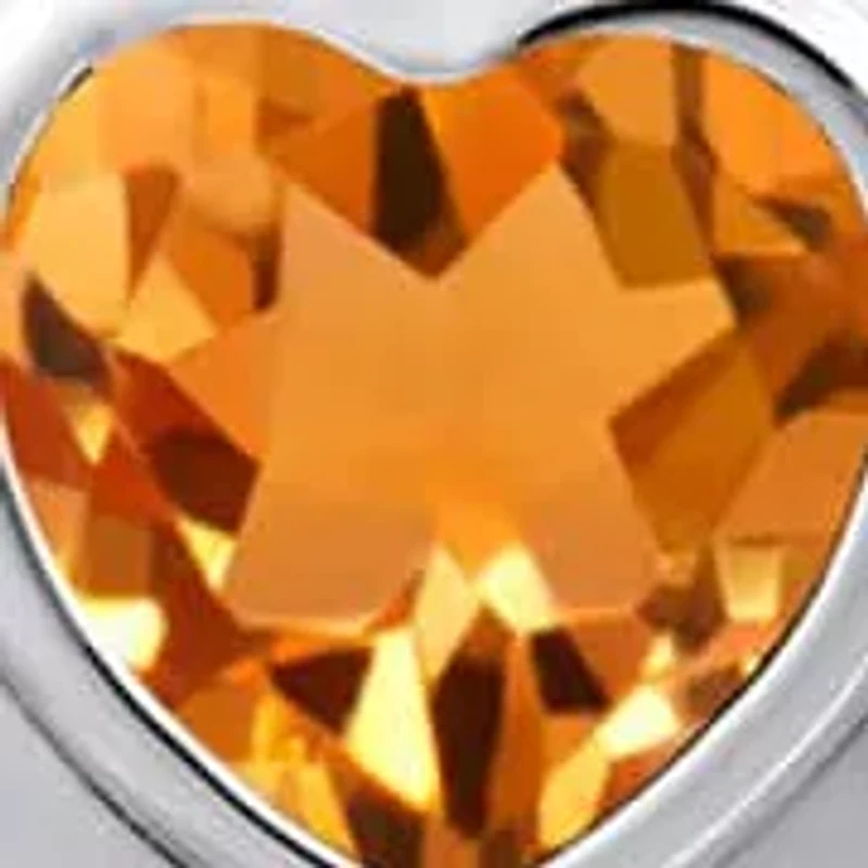 Sterling Silver 5mm Heart Shape Citrine Locket Pendant Necklace