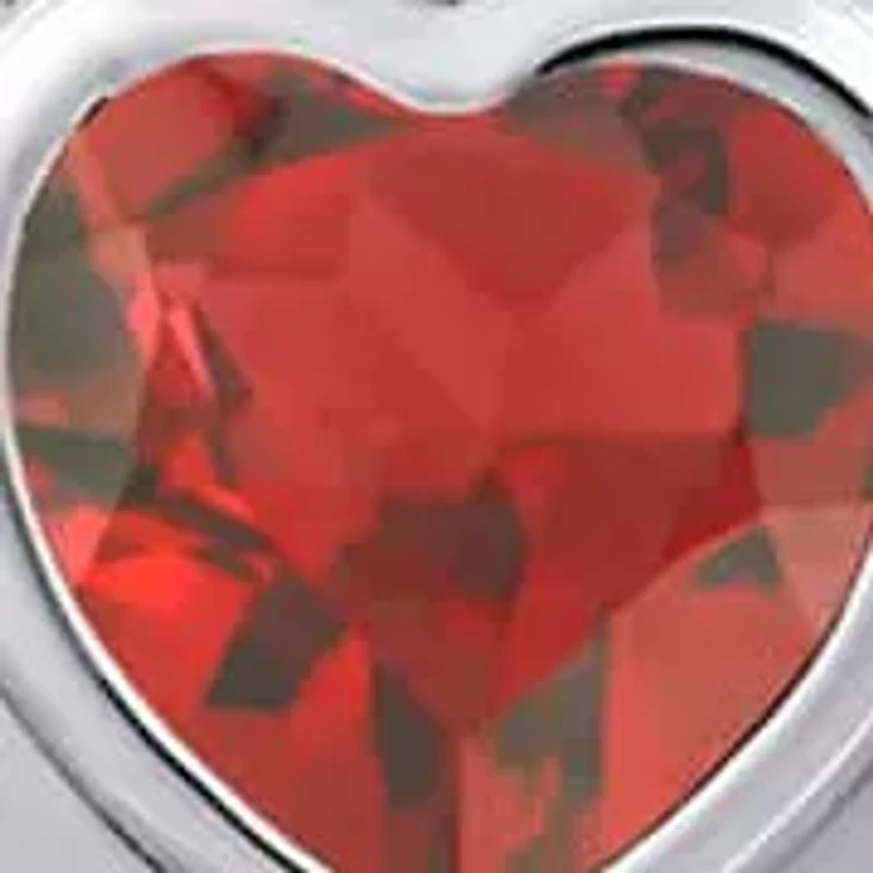 Sterling Silver 5mm Heart Shape Garnet Locket Pendant Necklace