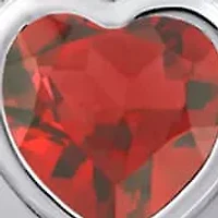 Sterling Silver 5mm Heart Shape Garnet Locket Pendant Necklace