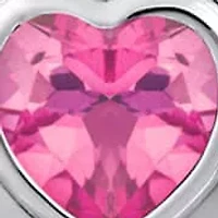 Sterling Silver 5mm Heart Shape Topaz Locket Pendant Necklace