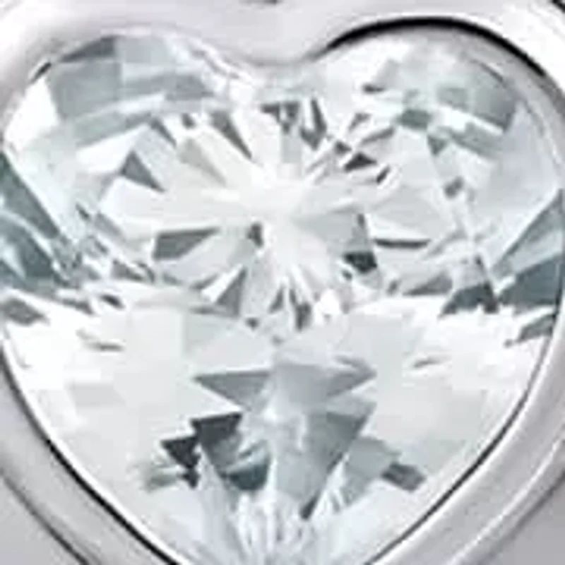 Sterling Silver 5mm Heart Shape White Topaz Locket Pendant Necklace