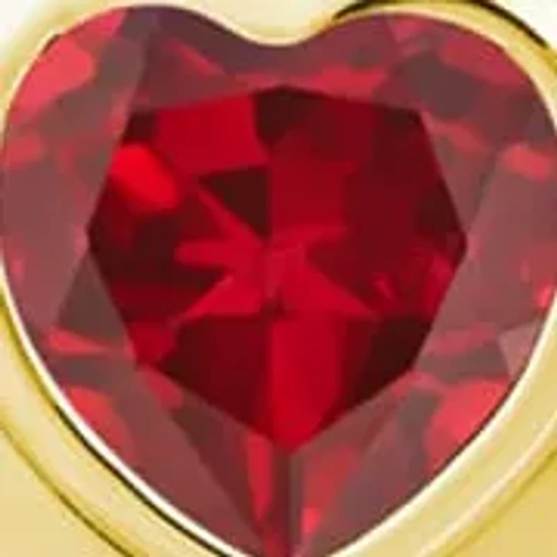 Lab Created Sterling Silver/14K Yellow Gold Plated 5mm Heart Shape Created Ruby Locket Pendant Necklace