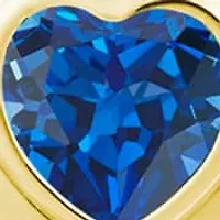 Lab Created Sterling Silver/14K Yellow Gold Plated 5mm Heart Shape Created Sapphire Locket Pendant Necklace