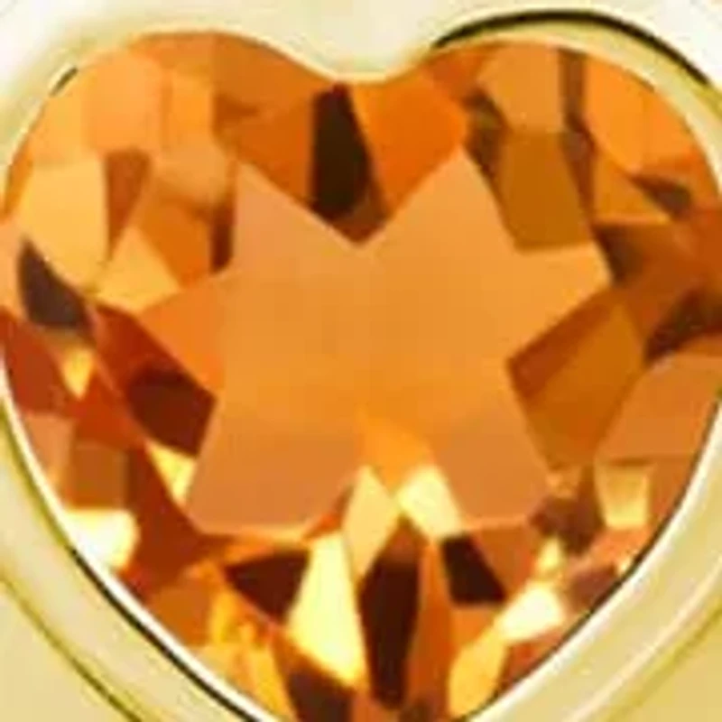 Sterling Silver/14K Yellow Gold Plated 5mm Heart Shape Citrine Locket Pendant Necklace