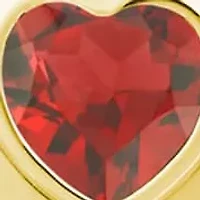 Sterling Silver/14K Yellow Gold Plated 5mm Heart Shape Garnet Locket Pendant Necklace