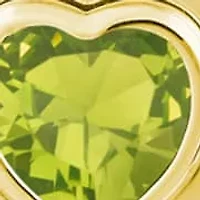Sterling Silver/14K Yellow Gold Plated 5mm Heart Shape Peridot Locket Pendant Necklace