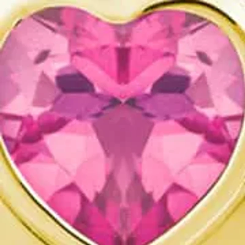 Sterling Silver/14K Yellow Gold Plated 5mm Heart Shape Topaz Locket Pendant Necklace