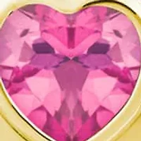 Sterling Silver/14K Yellow Gold Plated 5mm Heart Shape Topaz Locket Pendant Necklace