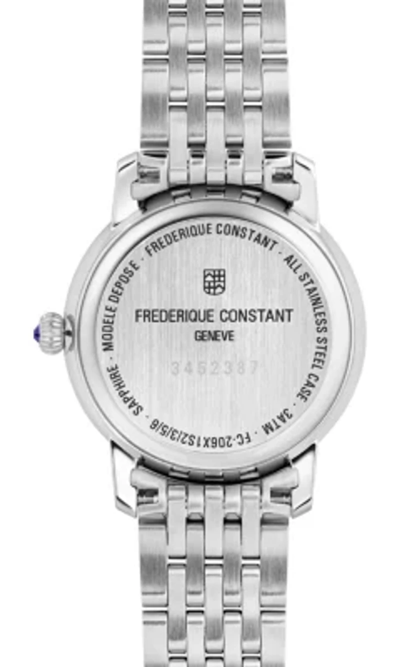 Swiss Women's Slimline Moonphase Silver-tone Stainless Steel Bracelet Watch