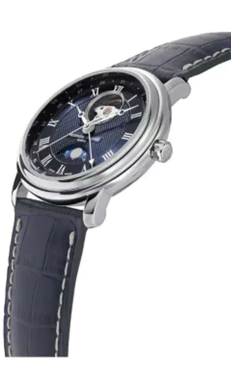 Swiss Men's Classic Automatic Black Leather Strap Watch