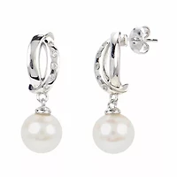 Lab Created Sterling Silver Freshwater Pearl Earring