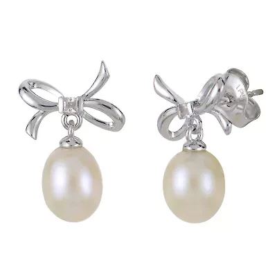 Lab Created Sterling Silver Freshwater Pearl Earring