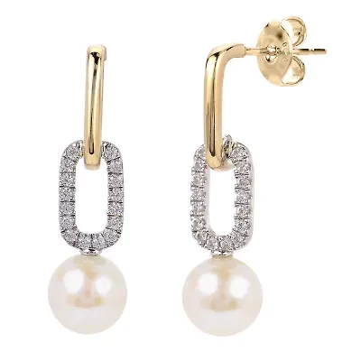 Lab Created Sterling Silver Freshwater Pearl Earring