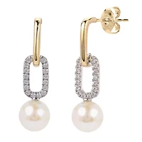 Lab Created Sterling Silver Freshwater Pearl Earring