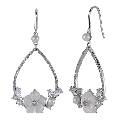 Lab Created Sterling Silver Freshwater Pearl Earring