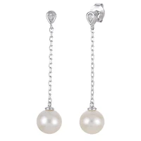 Lab Created Sterling Silver Freshwater Pearl Earring