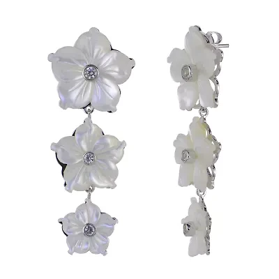 Lab Created Sterling Silver Freshwater Pearl Earring