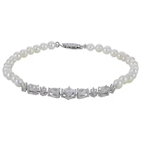 Lab Created Sterling Silver Freshwater Pearl Bracelet
