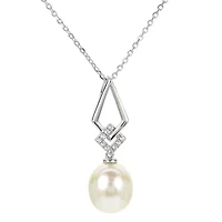 Lab Created Sterling Silver Freshwater Pearl Necklace