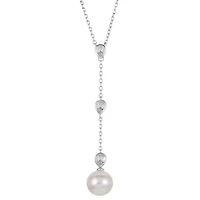 Lab Created Sterling Silver Freshwater Pearl Necklace