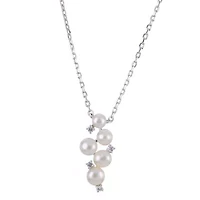 Lab Created Sterling Silver Freshwater Pearl Necklace