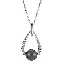 Sterling Silver Tahitian Pearl Necklace