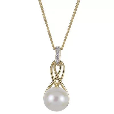Lab Created Sterling Silver Freshwater Pearl Necklace