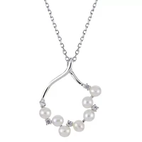 Lab Created Sterling Silver Freshwater Pearl Pendant