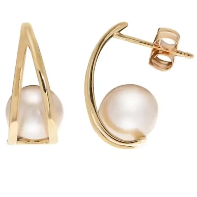 10KT Yellow Gold Freshwater Pearl Earring