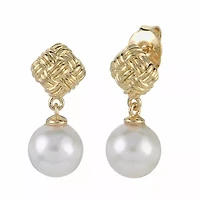 10KT Yellow Gold Freshwater Pearl Earring