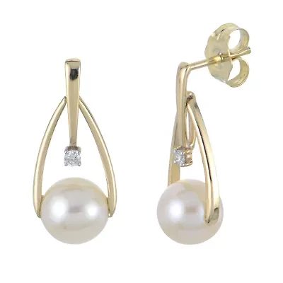 14KT Yellow Gold Freshwater Pearl Earring