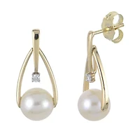 14KT Yellow Gold Freshwater Pearl Earring