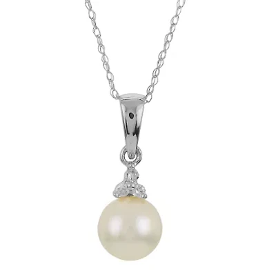 14KT White Gold Akoya Pearl Pendant