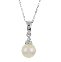 14KT White Gold Akoya Pearl Pendant