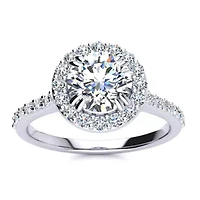 Lab Created 1 1/ ct. t.w. Grown Halo Diamond Engagement Ring 14K Gold