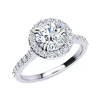 Lab Created 1 1/ ct. t.w. Grown Halo Diamond Engagement Ring 14K Gold