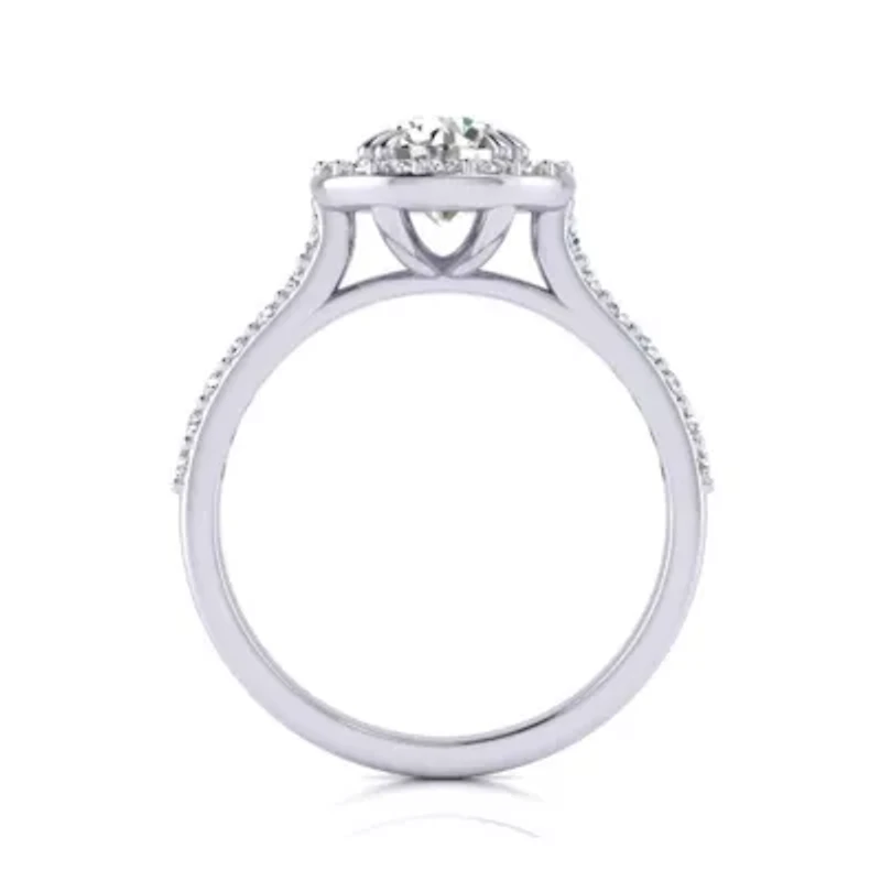 Lab Created 1 1/ ct. t.w. Grown Halo Diamond Engagement Ring 14K Gold
