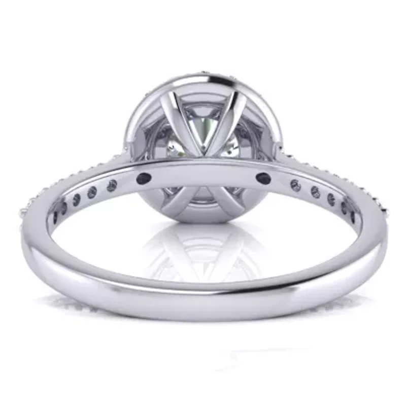Lab Created 1 1/ ct. t.w. Grown Halo Diamond Engagement Ring 14K Gold