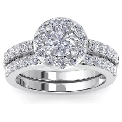 Lab Created 2 1/4 ct. t.w. Round Shape Grown Diamond Bridal Set 14K Gold