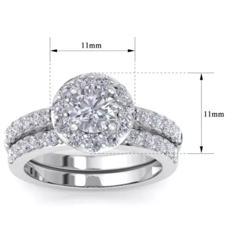 Lab Created 2 1/4 ct. t.w. Round Shape Grown Diamond Bridal Set 14K Gold