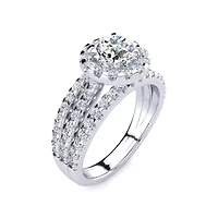 Lab Created 2 ct. t.w. Grown Halo Diamond Engagement Ring 14K Gold