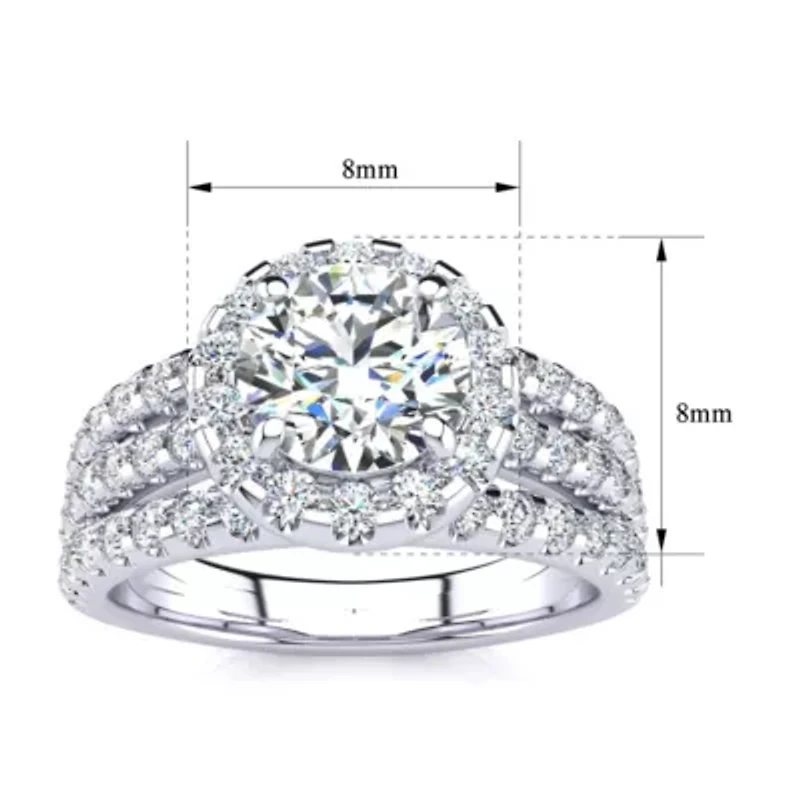 Lab Created 2 ct. t.w. Grown Halo Diamond Engagement Ring 14K Gold
