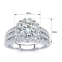 Lab Created 2 ct. t.w. Grown Halo Diamond Engagement Ring 14K Gold