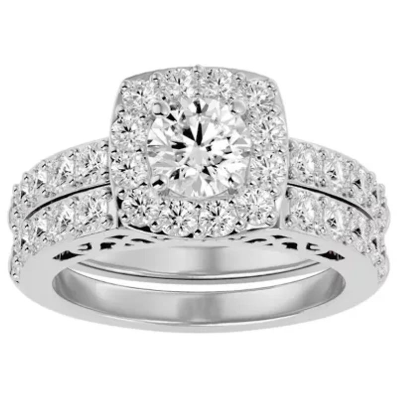 Lab Created 3 ct. t.w. Grown Diamond Bridal Set 14K Gold