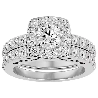Lab Created 3 ct. t.w. Grown Diamond Bridal Set 14K Gold