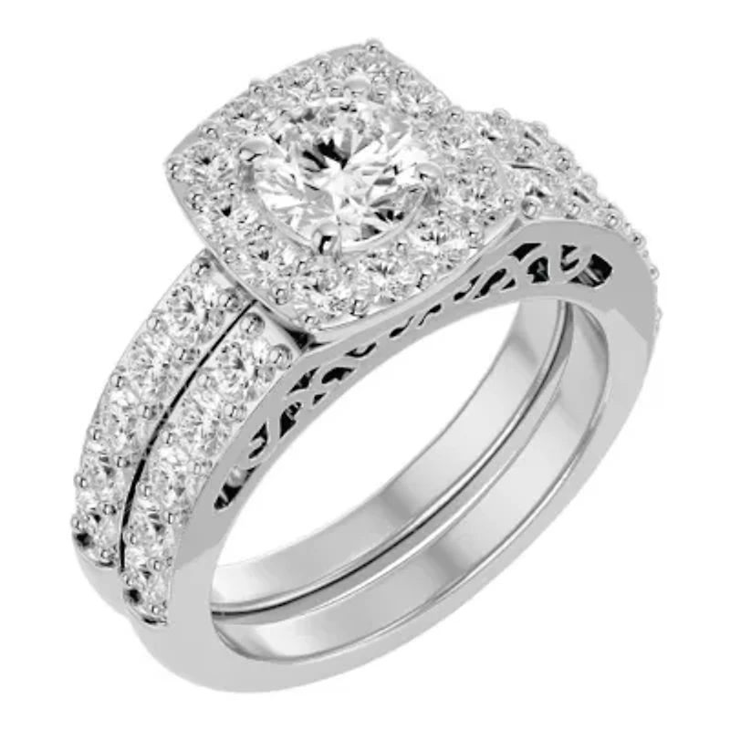 Lab Created 3 ct. t.w. Grown Diamond Bridal Set 14K Gold