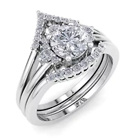 Lab Created 1 1/5 ct. t.w. Grown Diamond Bridal Set WIth Crown 14K Gold