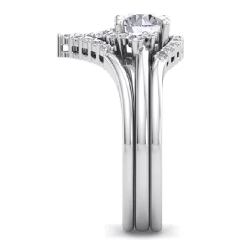 Lab Created 1 1/5 ct. t.w. Grown Diamond Bridal Set WIth Crown 14K Gold