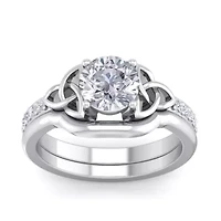 Lab Created 1 ct. t.w. Grown Diamond Claddagh Bridal Set 14K Gold