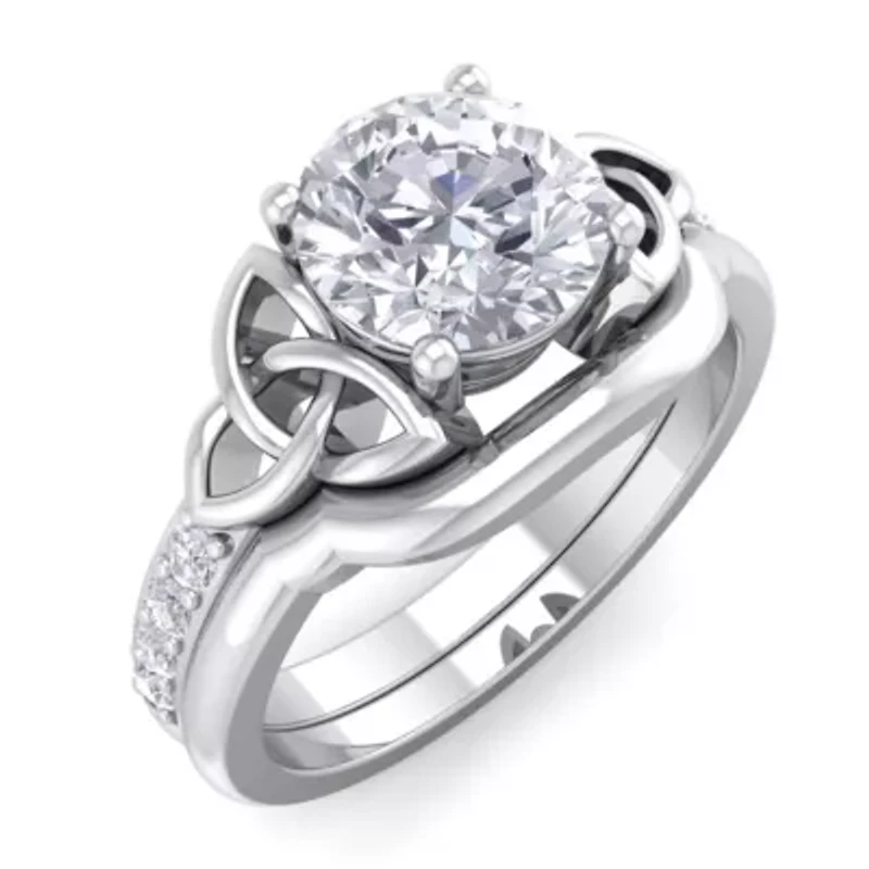 Lab Created 1 ct. t.w. Grown Diamond Claddagh Bridal Set 14K Gold